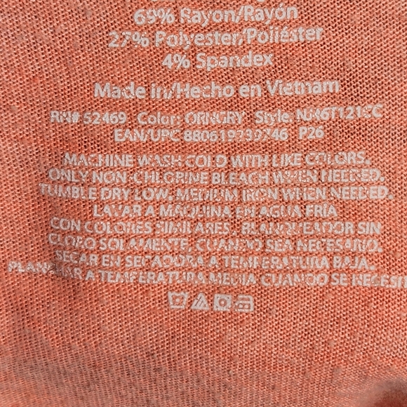 No Boundaries Orange w/Grey Thermal Raglan 3/4 Sleeve Top Size Medium (7-9) - Picture 7 of 7